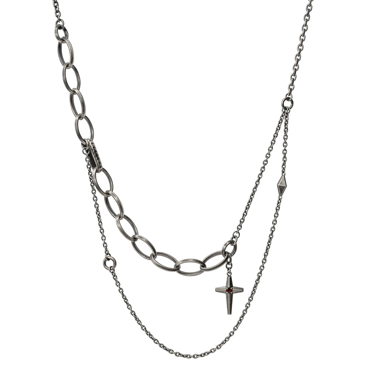 CROSS ELEMENTS - COMBINED NECKLACE WITH CROSS (Sterling