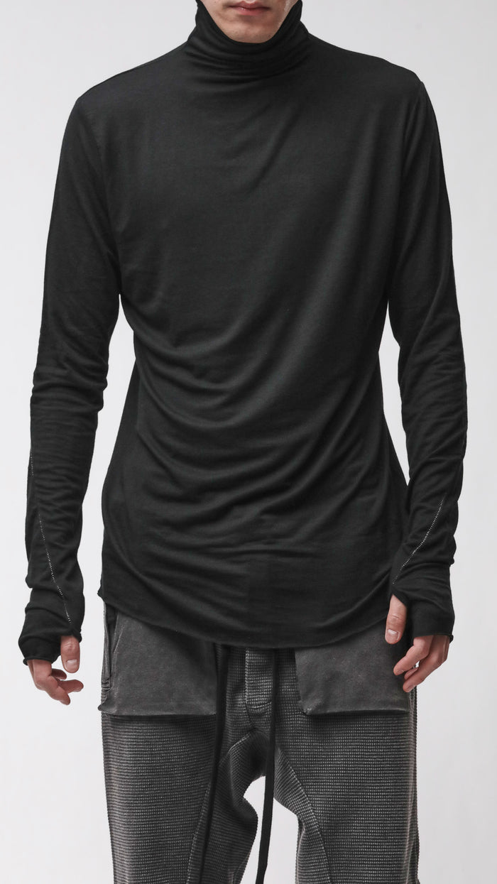 THOM KROM - PULL COL ROULÉ MTS 979, NOIR