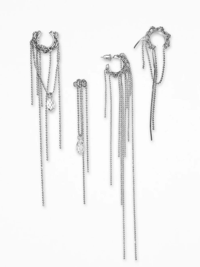 OSH - LOT DE BOUCLES D'OREILLES CHAÎNES DÉCOUSUES, EN ARGENT
