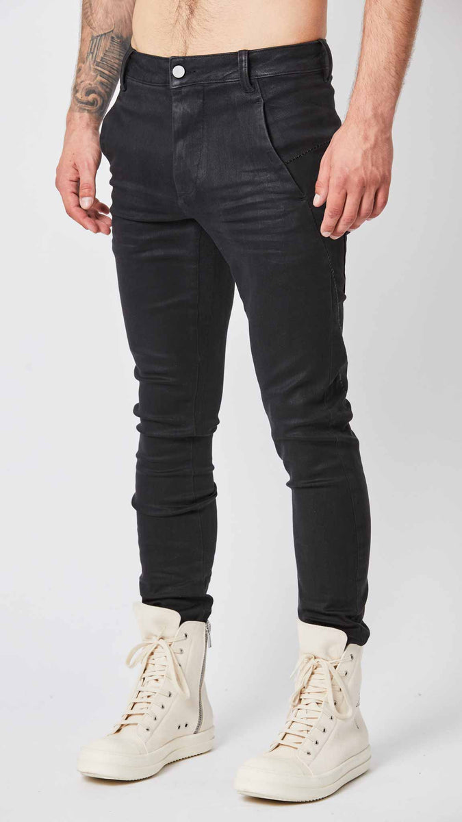 Thom Krom - slim fit coated denim jeans MT57C, in black – Springsioux