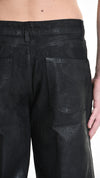 LA HAINE INSIDE US - COATED DENIM TROUSERS 1108, IN BLACK