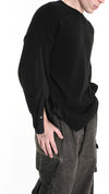 LA HAINE INSIDE US - OVERSIZED SWEATER WITH DENIM SLEEVES 1111, IN BLACK