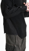 LA HAINE INSIDE US - OVERSIZED SWEATER WITH DENIM SLEEVES 1111, IN BLACK