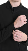 LA HAINE INSIDE US - ASYMMETRICAL SHIRT 1127, IN BLACK