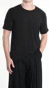 LA HAINE INSIDE US - MODAL AND CASHMERE T SHIRT 1150, IN BLACK