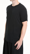 LA HAINE INSIDE US - MODAL AND CASHMERE T SHIRT 1150, IN BLACK