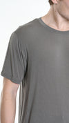 LA HAINE INSIDE US - MODAL AND CASHMERE T SHIRT 1150, IN MUD