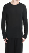 LA HAINE INSIDE US - MODAL AND CASHMERE LONG SLEEVE TOP 1151, IN BLACK