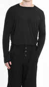 LA HAINE INSIDE US - MODAL AND CASHMERE LONG SLEEVE TOP 1151, IN BLACK