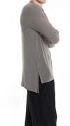 LA HAINE INSIDE US - MODAL AND CASHMERE LONG SLEEVE TOP 1151, IN MUD