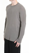 LA HAINE INSIDE US - MODAL AND CASHMERE LONG SLEEVE TOP 1151, IN MUD