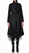 LA HAINE INSIDE US - ASYMMETRIC COAT 802, IN BLACK