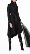 LA HAINE INSIDE US - ASYMMETRIC COAT 802, IN BLACK