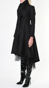 LA HAINE INSIDE US - ASYMMETRIC COAT 802, IN BLACK