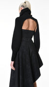 LA HAINE INSIDE US - COATED RIBBED SHRUG, IN BLACK