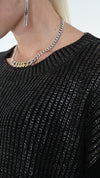 LA HAINE INSIDE US - OVERSIZE COATED SWEATER, IN BRONZE