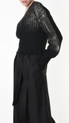 LA HAINE INSIDE US - COATED CROP SWEATER, IN BRONZE