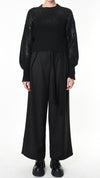 LA HAINE INSIDE US - COATED CROP SWEATER, IN BLACK