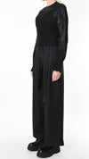 LA HAINE INSIDE US - COATED CROP SWEATER, IN BLACK