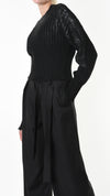 LA HAINE INSIDE US - COATED CROP SWEATER, IN BLACK