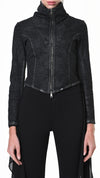 LA HAINE INSIDE US - STRETCH COTTON SKINNY JACKET 881, IN BLACK