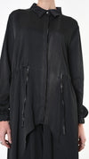 LA HAINE INSIDE US - ASYMMETRIC SATIN DRESS 918, IN BLACK