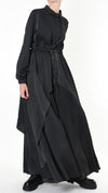 LA HAINE INSIDE US - ASYMMETRIC SATIN DRESS 918, IN BLACK