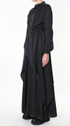 LA HAINE INSIDE US - ASYMMETRIC SATIN DRESS 918, IN BLACK