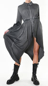 LA HAINE INSIDE US - ASYMMETRIC SATIN DRESS 918, IN GREY