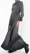 LA HAINE INSIDE US - ASYMMETRIC SATIN DRESS 918, IN GREY