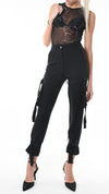 LA HAINE INSIDE US - HIGH WAIST STRETCH TROUSERS 929, IN BLACK