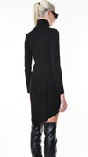 LA HAINE INSIDE US - ASYMMETRIC VISCOSE DRESS 949, IN BLACK