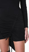LA HAINE INSIDE US - ASYMMETRIC VISCOSE DRESS 949, IN BLACK