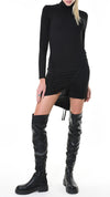 LA HAINE INSIDE US - ASYMMETRIC VISCOSE DRESS 949, IN BLACK