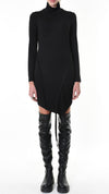 LA HAINE INSIDE US - ASYMMETRIC VISCOSE DRESS 949, IN BLACK
