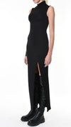 LA HAINE INSIDE US - LONG DRESS 954, IN BLACK