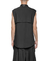 MINOAR - ARRAY SLEEVELESS SHIRT, IN BLACK