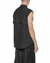 MINOAR - ARRAY SLEEVELESS SHIRT, IN BLACK