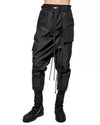MINOAR - ASPECT LAYERED CONSTRUCT SKIRT TROUSERS, IN BLACK