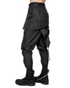 MINOAR - ASPECT LAYERED CONSTRUCT SKIRT TROUSERS, IN BLACK