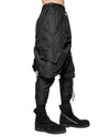 MINOAR - ASPECT LAYERED CONSTRUCT SKIRT TROUSERS, IN BLACK