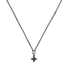 CROSS ELEMENTS - NECKLACE WITH CROSS AND BLACK SPINEL INSERTS (Sterling Silver)