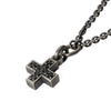 CROSS ELEMENTS - NECKLACE WITH CROSS AND BLACK SPINEL INSERTS (Sterling Silver)