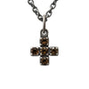 CROSS ELEMENTS - NECKLACE WITH CROSS AND SMOKY QUARTZ (Sterling Silver)