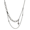 CROSS ELEMENTS - COMBINED NECKLACE WITH CROSS (Sterling Silver)