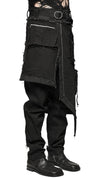 MINOAR - CARGO MULTI-CUT ASYMMETRIC KILT, IN BLACK
