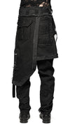 MINOAR - CARGO MULTI-CUT ASYMMETRIC KILT, IN BLACK