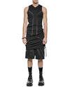 MINOAR - CLUSTER ADJUSTABLE LONG TANK TOP, IN BLACK
