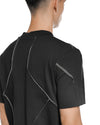 MINOAR - CLUSTER EXTERNAL SEAM T SHIRT, IN BLACK
