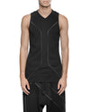 MINOAR - CLUSTER EXTERNAL SEAM TANK TOP, IN BLACK